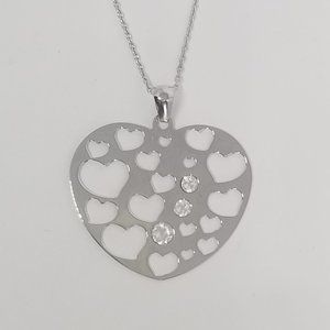 Heart Pendant Swarovski Crystal Sterling Silver